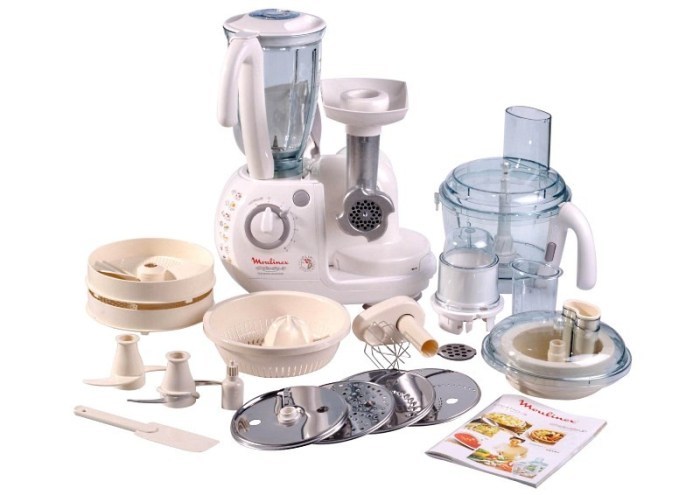 Food processor with a meat grinder and dicing