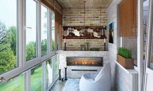 To give a balcony of comfort and coziness is possible by installing on it an electric fireplace