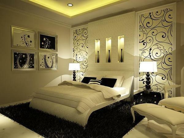Ideen für Schlafzimmer: Foto Reparaturen in der Wohnung, interessante Innenarchitektur, Dekoration des Raumes mit seinen Händen