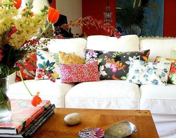 Decorative cushions, sewn by hand, will be a wonderful addition to your interior