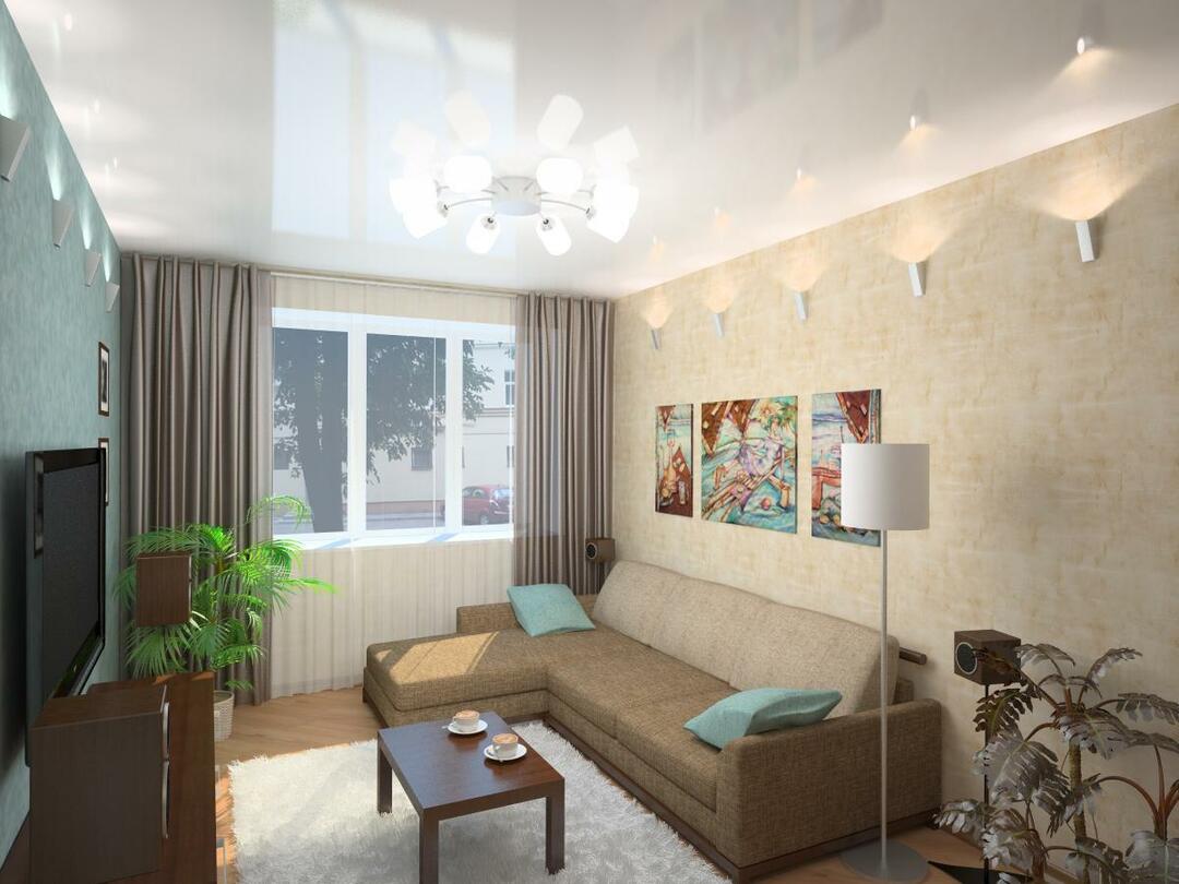 Interior ruangan di Khrushchev: foto dan ide-ide desain, ruangan kecil di 2 kamar apartemen, kamar nyata