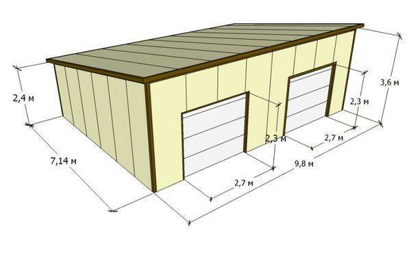 A altura do teto na garagem depende da altura do veículo, espaço para a iluminação ea altura dos elementos de um portão automático.