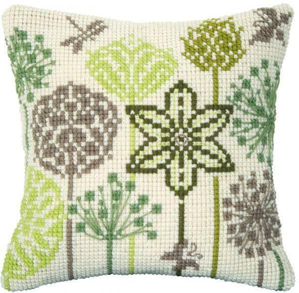 Cross-stitch embroidery pillows: self-made sets, for Vervaco and Riolis, catalog of drawings, pillowcase size 40 to 40
