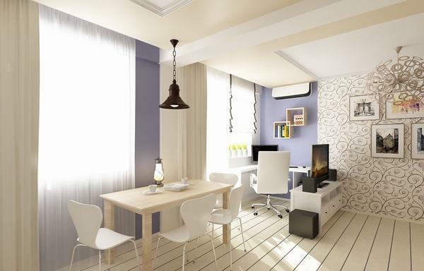 Skandinavischen Stil in der Gestaltung einer Küche-Ess-Wohnzimmer ist mit Minimalismus und die Verwendung von natürlichen Materialien
