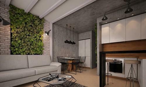 Verbinden Sie die Küche und das Wohnzimmer ermöglicht die kühnsten Design-Ideen und Phantasien zu realisieren