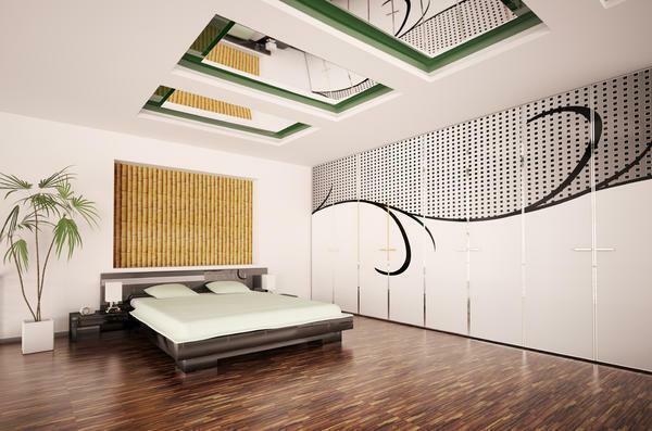 Sejak bambu wallpaper memiliki biaya yang cukup besar, maka mereka tidak dapat menyisipkan atas dinding, dan untuk mengalokasikan zona terpisah cukup untuk membuat interior asli