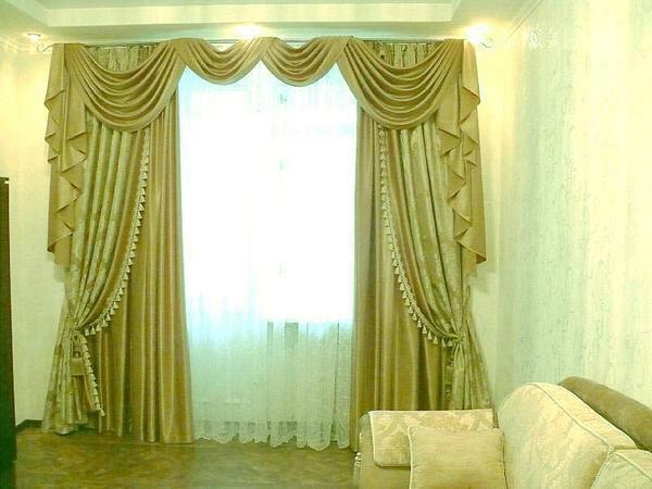 Classic curtains in the living room can be attached in several ways