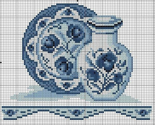 The pattern of cross-stitching gzhel has its own nuances and involves painstaking manual work
