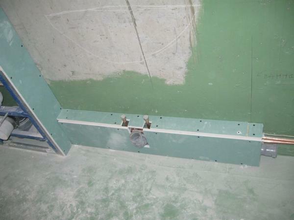 Gypsum plasterboard version of the box for pipes is good because it is the cheapest