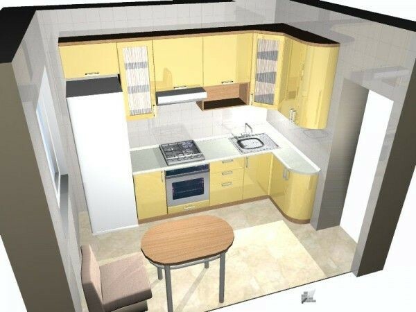 In this project the right kitchen wing depth decreased to save space,