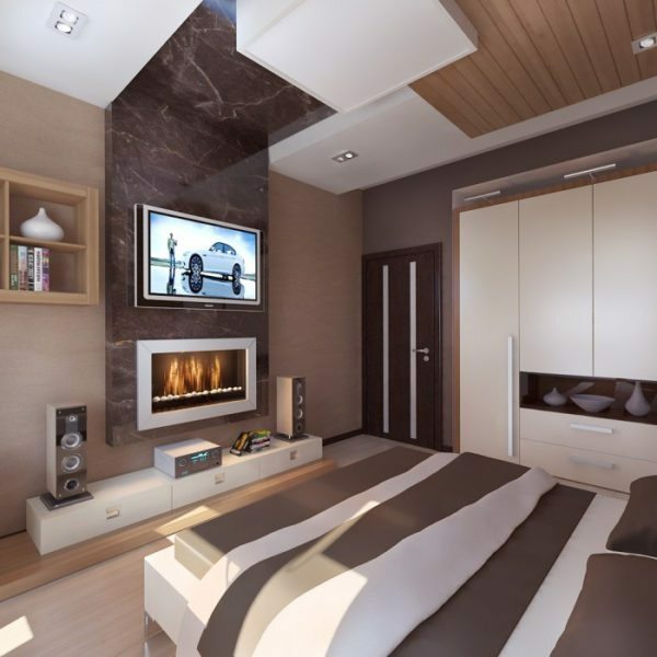 Modern high-tech is great for small bedrooms.
