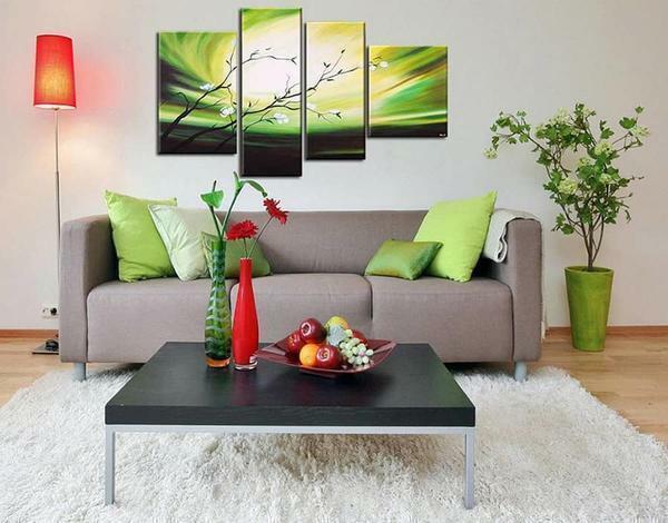 Modular painting is a great way for an original and superb wall decoration in the living room