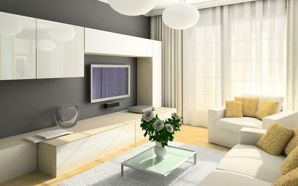 Moderne minimalistischen Stil bedeutet im Inneren, mit dem Fehlen von sperrigen Möbeln und Accessoires