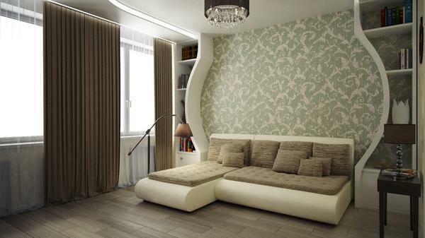 This kind of wallpaper is often used to highlight the accents in the interior design