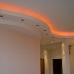 Colored LED-strip on the ceiling