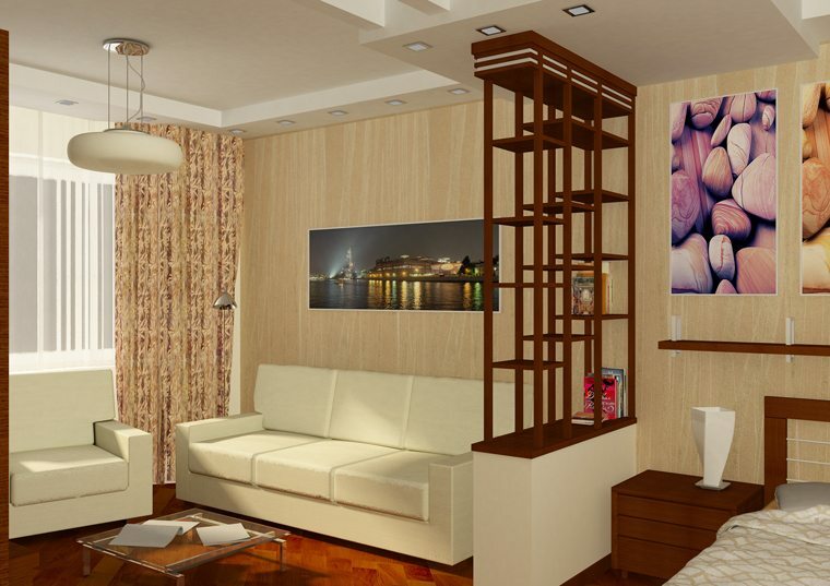 Design studio - uno studio con un letto, un design Bovindo sala interna +