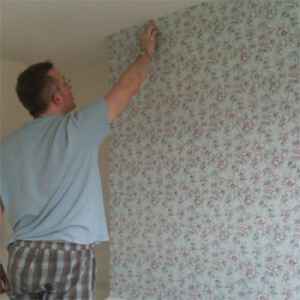 wallpapering the ceiling