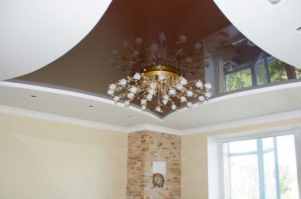Combined ceilings: drywall and stretch (12 photos)