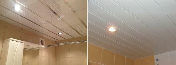 Materials for the panels of the ceilings can also be plastic and wood