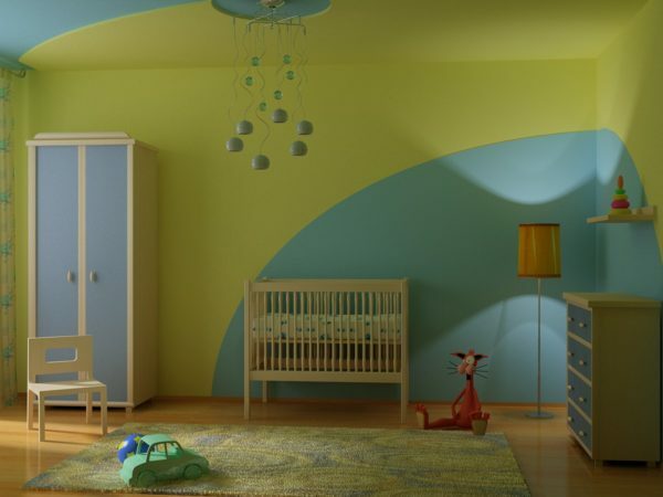 In water oplosbare kleurstoffen kunnen worden gebruikt, zelfs in de kamers en kleuterscholen voor kinderen