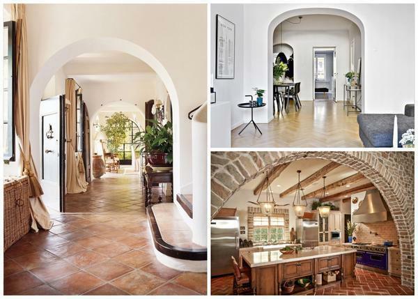 There are two main types of arches that can be installed between the kitchen and the living room