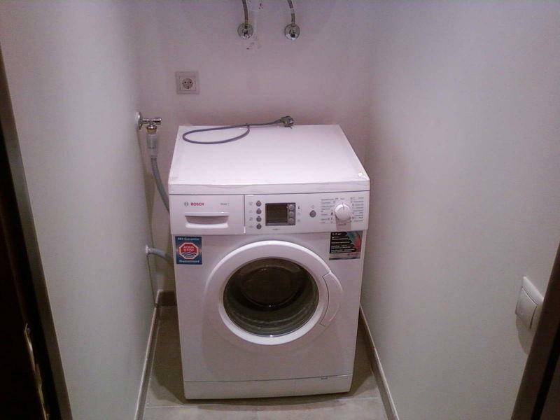 Pieslēgšana veļas mašīna nav nepieciešams daudz laika,