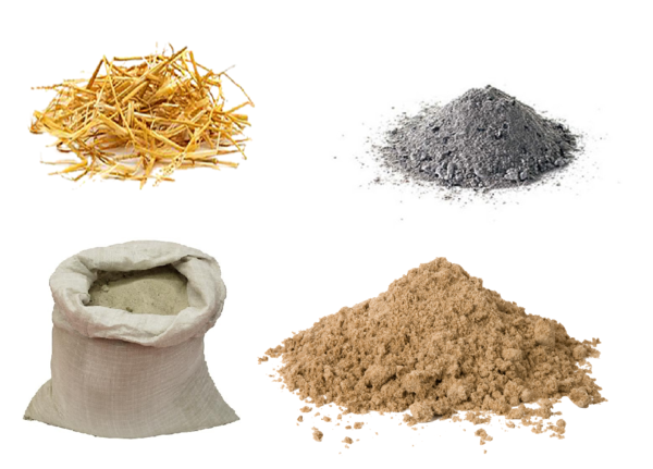 I seguenti materiali sono necessari per la preparazione di Adobe intonaco: acqua, sabbia, argilla, terra e paglia