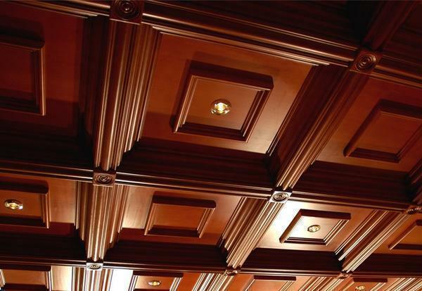 The ceiling in a wooden house can be finished with panels made of solid wood