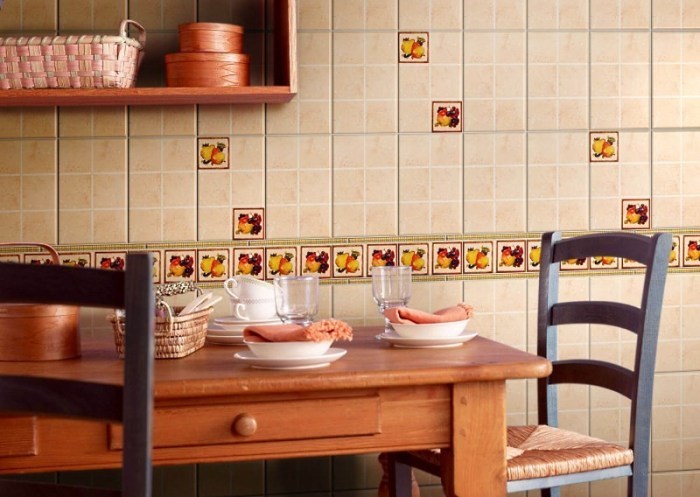 Kitchen beige tiles