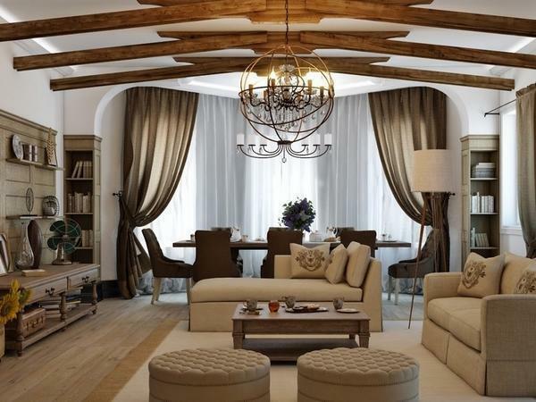 To date, many prefer to choose a country style for the guest room, as it creates a romantic and homely atmosphere indoors