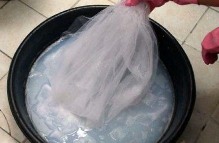 Tulle can be whitened in dry cleaning or independently at home
