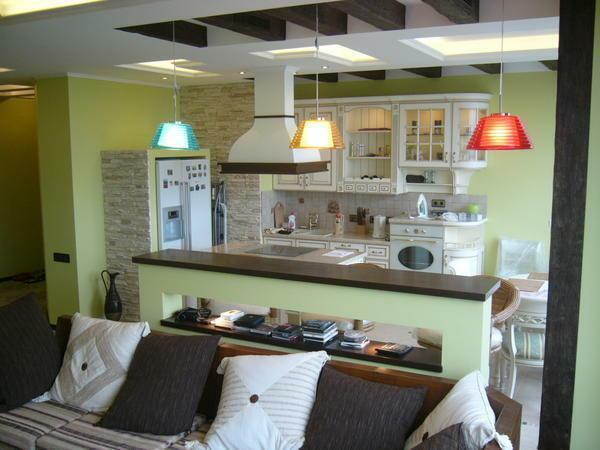 Kjøkken-stue på 16 firkanter Design: foto kvadratmeter, layout og design av rom 16 m², bad interiør