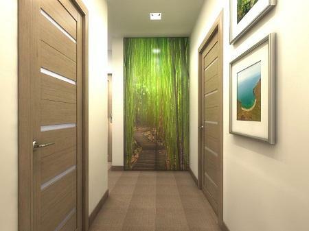 As a decor for the corridor in the panel house, pictures or volumetric photo printing on the wall