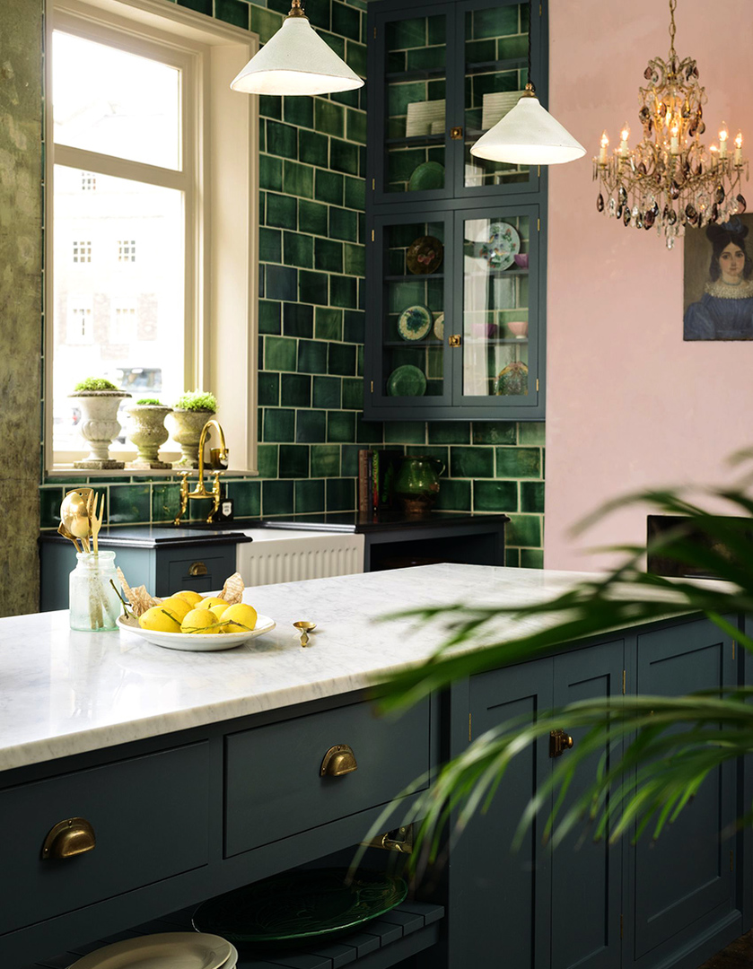 Cozinha Verde: espectacular, interior suculento e positiva