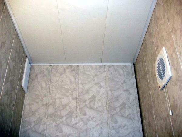 Plastic ceiling is inexpensive and easy to install