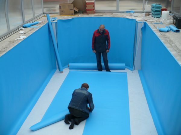 PVC membranes are often used for waterproofing pools