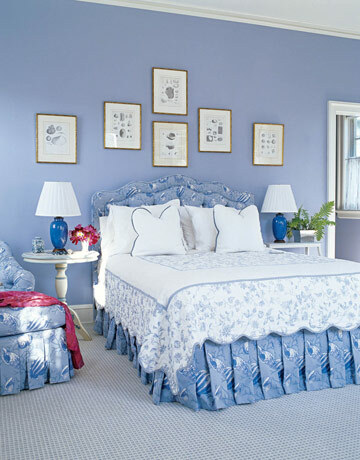 Camera da letto in toni blu