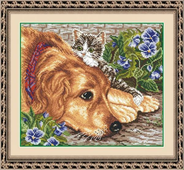 Ready-made embroidered paintings can be decorated with beads, which will give them some zest