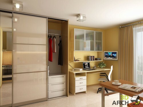 Design studio apartment of 30 square meters