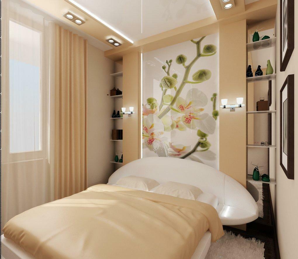 Light colors in the interior of a small bedroom can visually increase its space