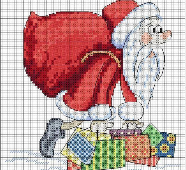 Ziemassvētku krustdūrienā shēma: miniatūras rotaļlietas, mazas Santa Claus zābakos, motīvi 2017 bezmaksas lejuplādēt