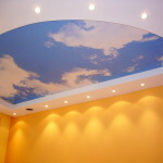 The design of the ceiling in the bedroom