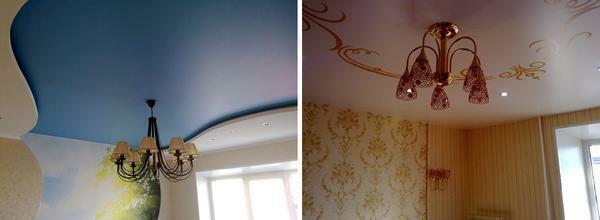 The most popular single-tone ceilings, however, if you want, you can order a cloth with a pattern