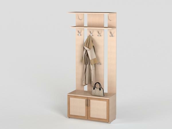 A floor stand with a curbstone allows you to store not only clothes, but also shoes
