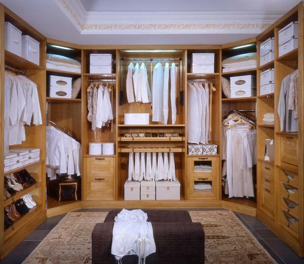 A separate dressing room surprises with a variety of design solutions and immediately attracts attention