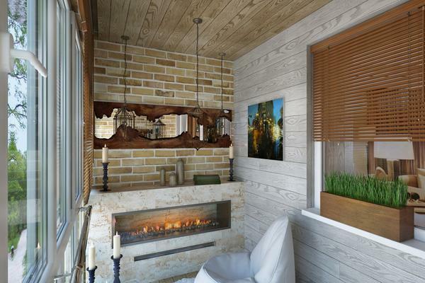 For a balcony or loggia, an electric fireplace or a biofuel fireplace