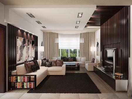 V obývacej izbe je potrebné správne zvoliť farebnú schému vytvoriť pohodlie v miestnosti