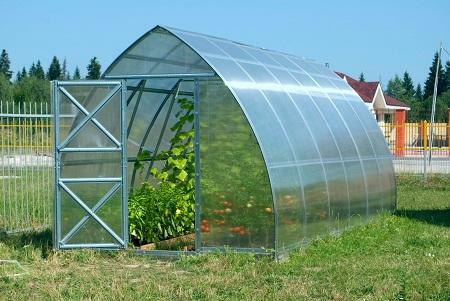 Polycarbonate is a suitable material for finishing a greenhouse of any size
