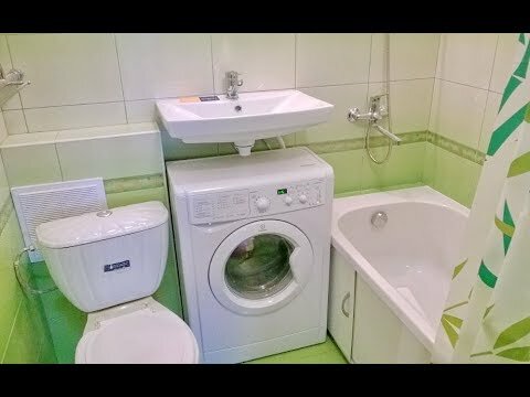 Waschmaschine unter der Spüle