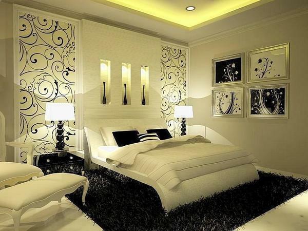 Guļamistabas pasteļtoņi būs ļoti noderīga, bet grīdas izskatīsies vislabāk tumšās krāsas vai toņa sienām
